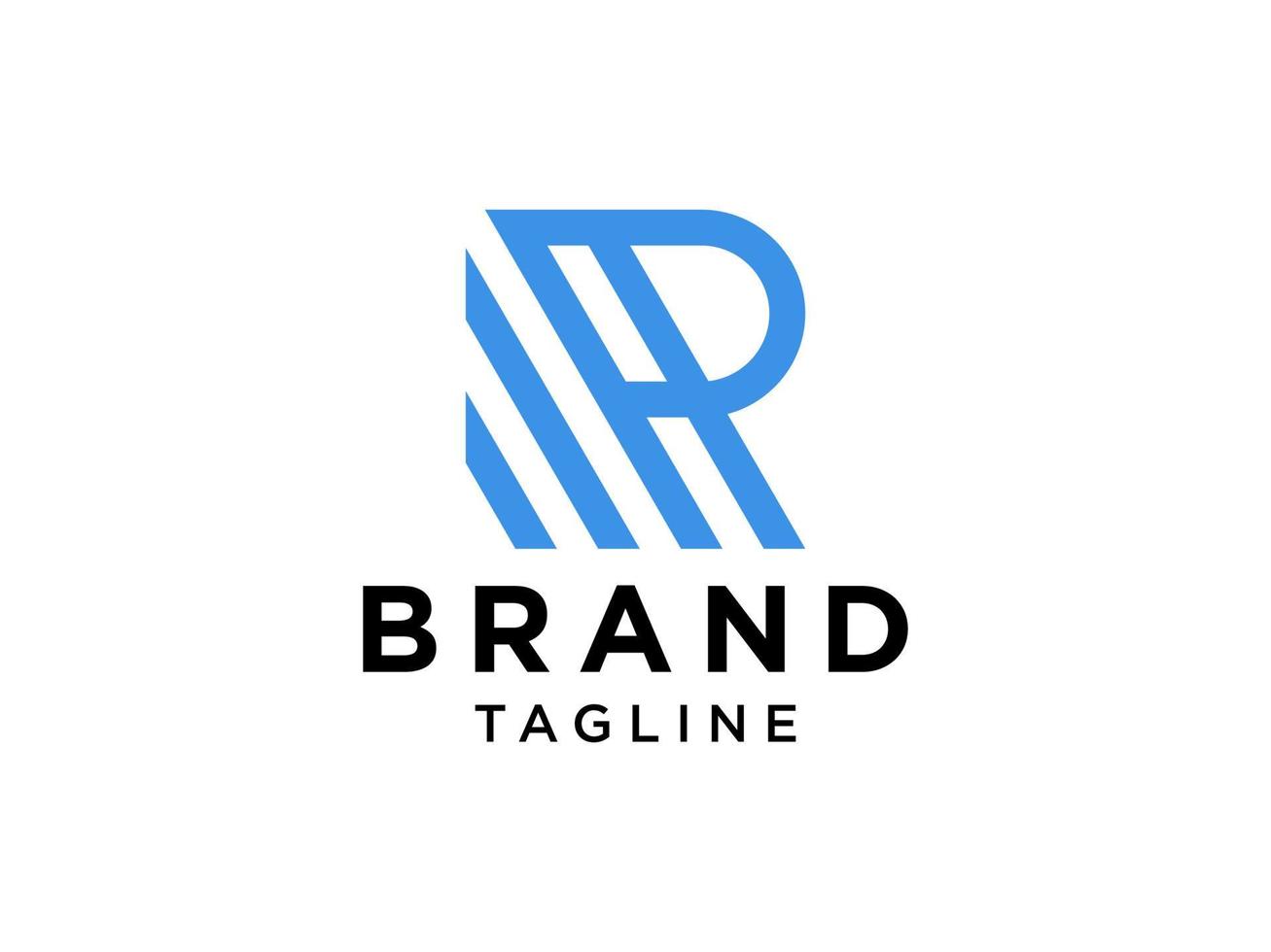 Initial Letter R Logo. Blue Geometric Origami Arrows Style isolated on White Background. Usable for Business, Real Estate and Building Logos. Flat Vector Logo Design Template Element.