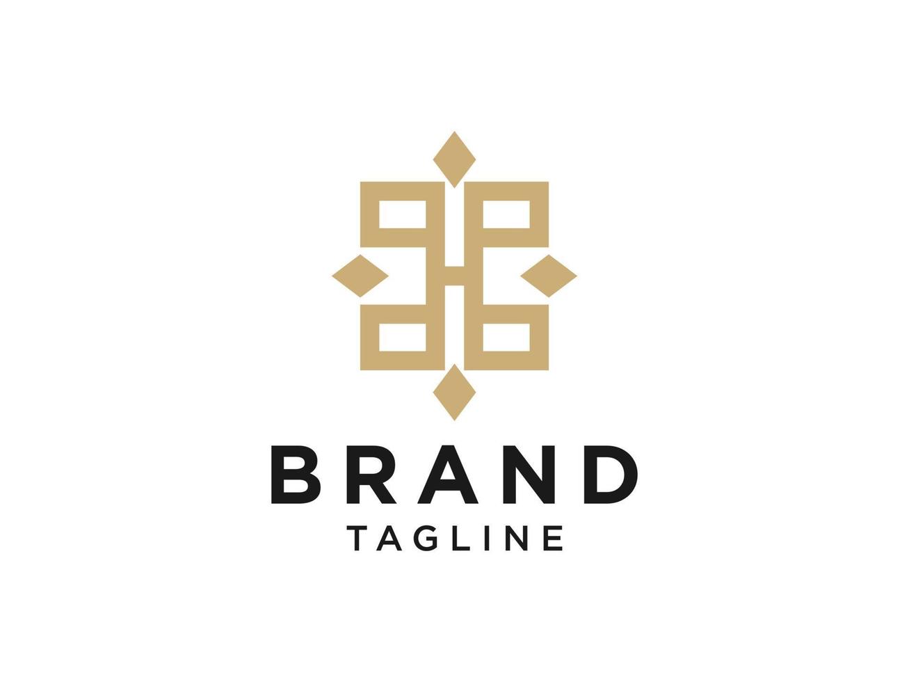 Abstract Initial Letter H Logo. Gold Linear Leaves Linked Style. Usable for Business, Healthcare, Nature and Beauty Logos. Flat Vector Logo Design Template Element.