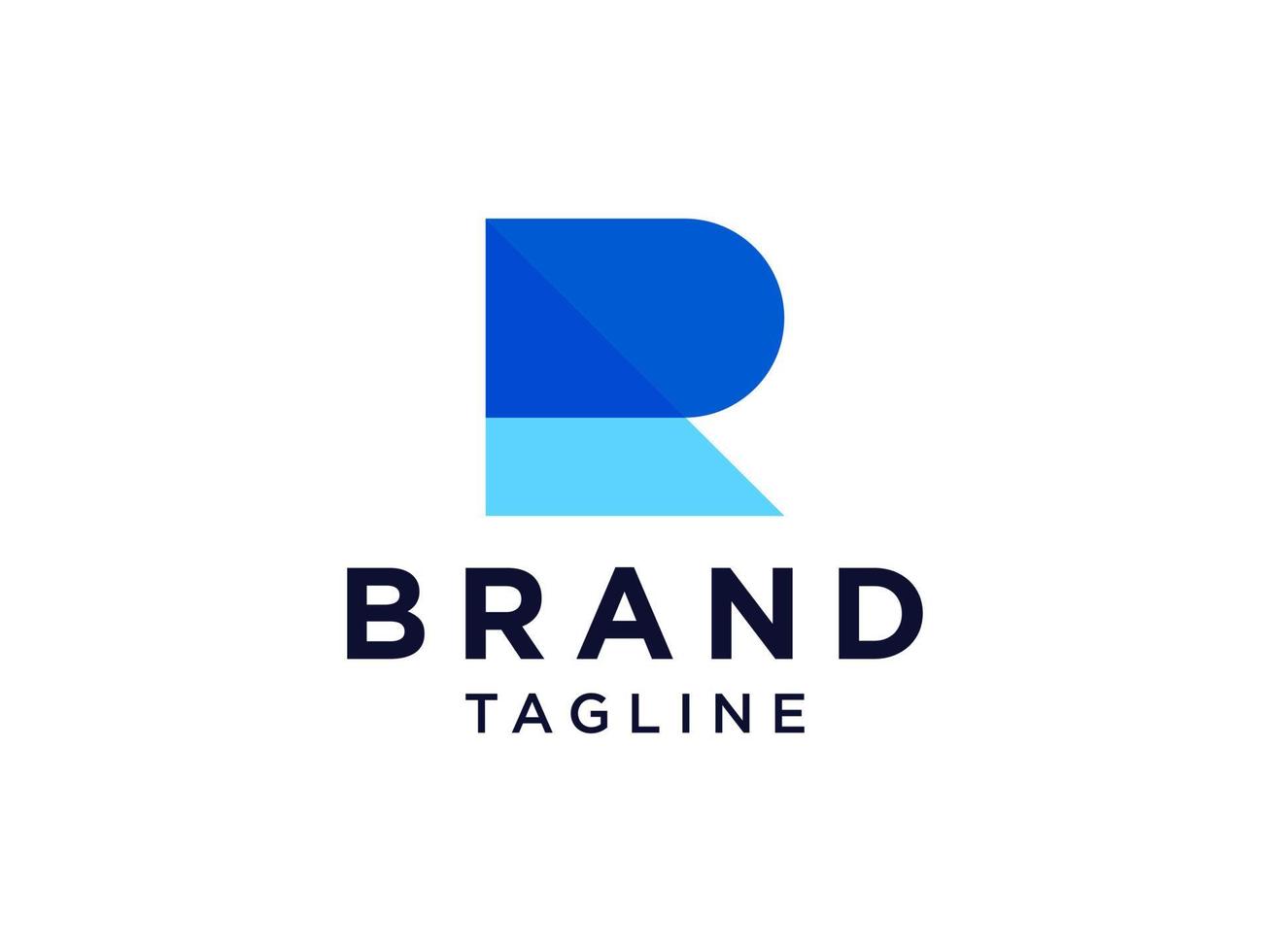logotipo abstracto de la letra inicial r. estilo de origami con forma de flecha geométrica azul. utilizable para logotipos comerciales y de marca. elemento de plantilla de diseño de logotipo de vector plano.