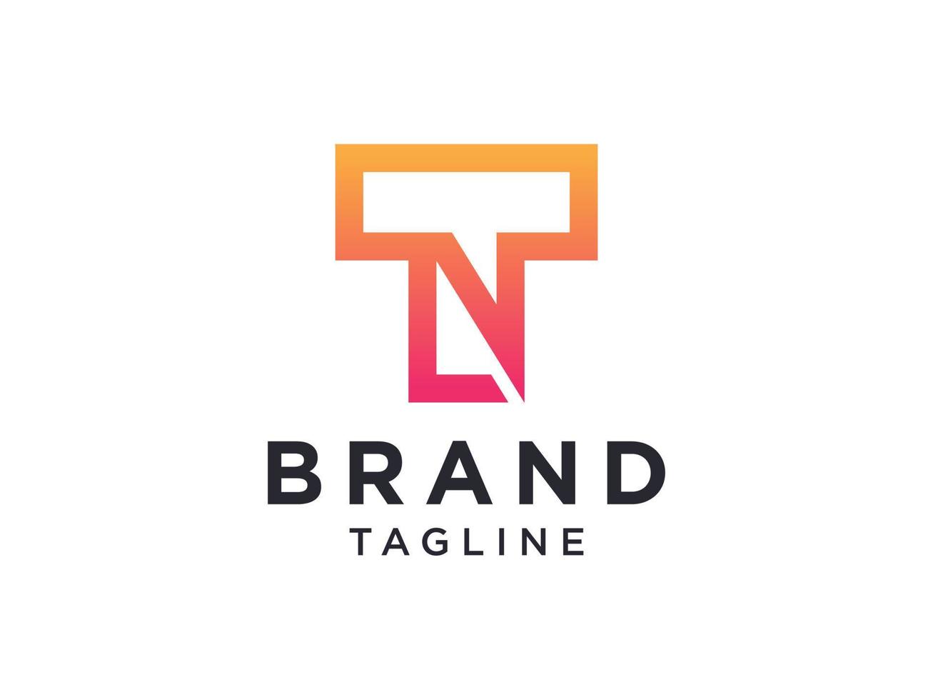 logotipo inicial abstracto de la letra t. estilo de origami de forma geométrica naranja aislado sobre fondo blanco. elemento de plantilla de diseño de logotipo de vector plano.