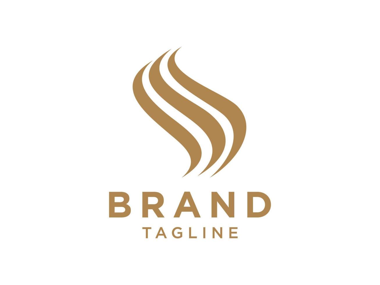 logotipo de onda de cabello degradado de oro abstracto letra s aislado sobre fondo blanco. elemento de plantilla de diseño de logotipo de vector plano