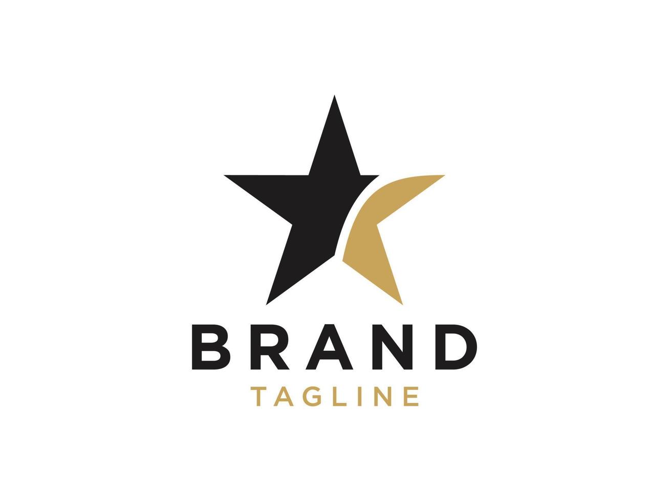 logotipo de estrella dorada. icono de estrella de forma dorada aislado sobre fondo blanco. utilizable para logotipos comerciales y de marca. elemento de plantilla de diseño de logotipo de vector plano.