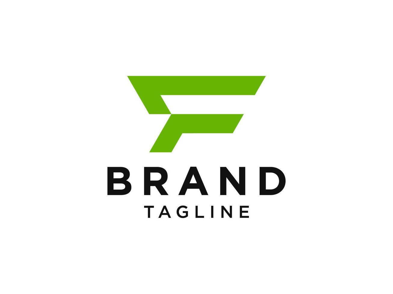 logotipo inicial de la letra f. estilo de origami de forma geométrica verde aislado sobre fondo blanco. utilizable para logotipos comerciales y de marca. elemento de plantilla de diseño de logotipo de vector plano.