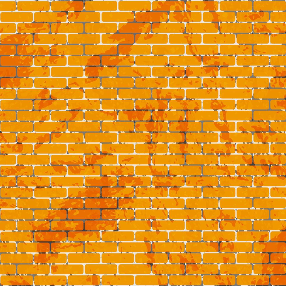 Background texture old orange brickwork, peeling paint - Vector