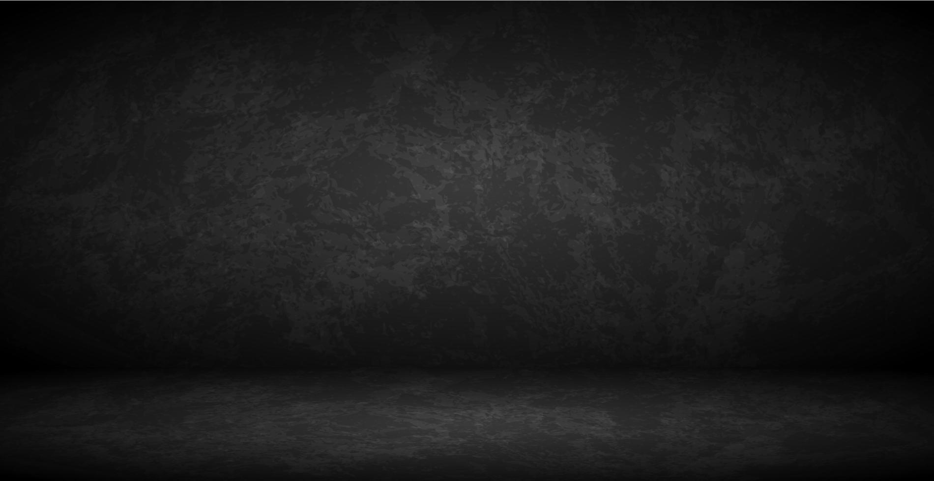pared negra en estudio oscuro, plantilla de fondo web - vector