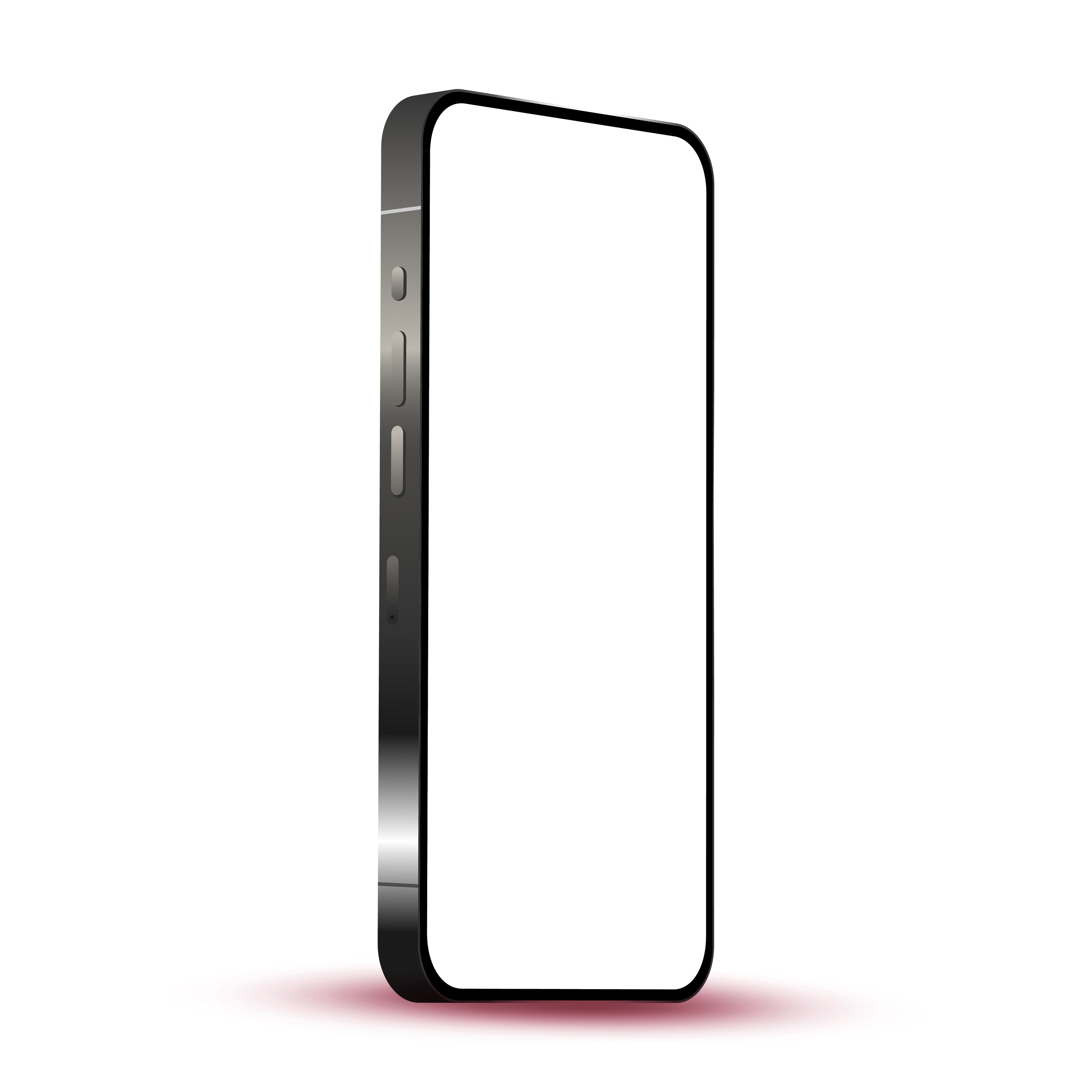 Modern Black Phone Smartphone On White Background With Blank Screen Vector Vector Art At Vecteezy