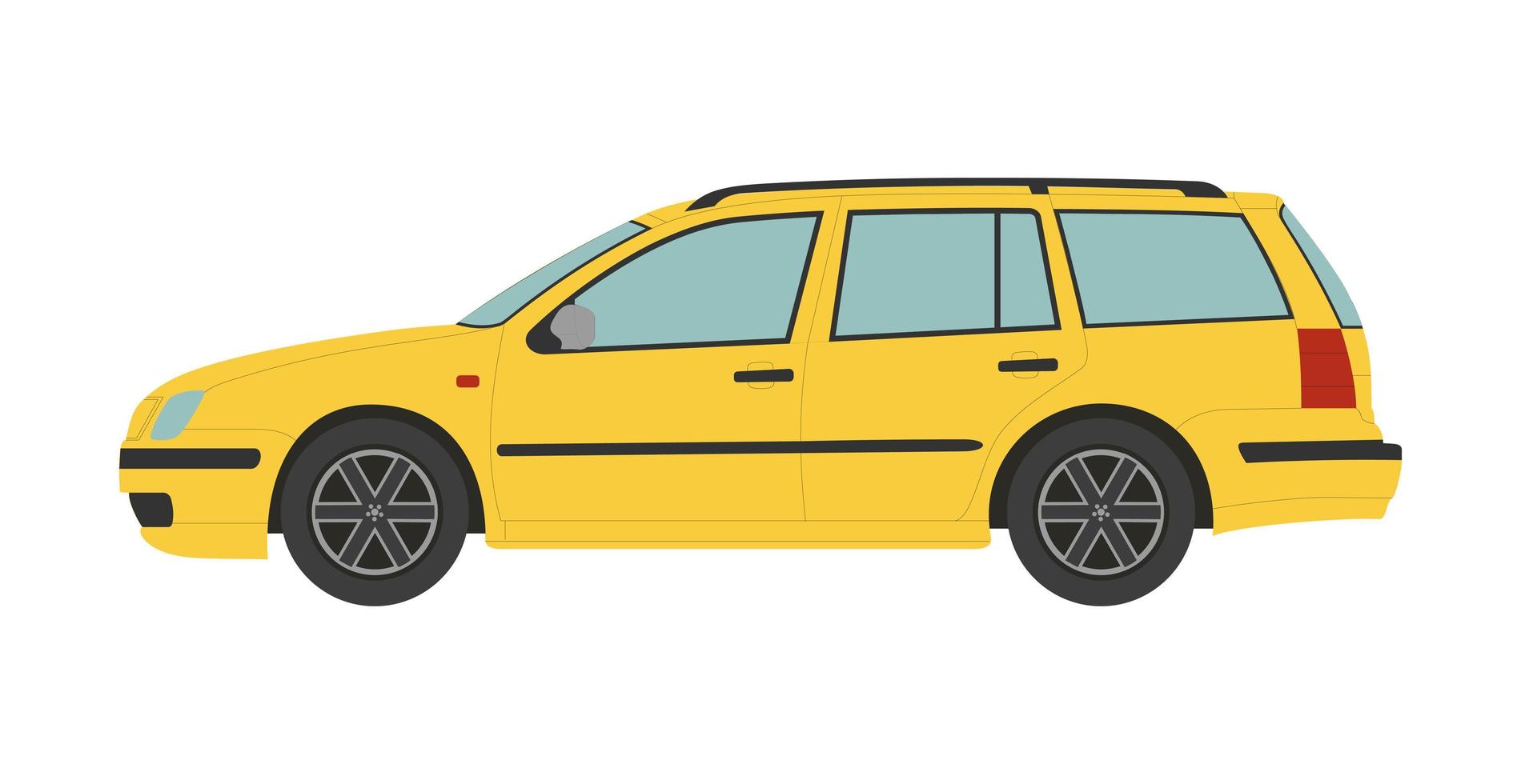 Yellow transport station wagon on a white background - Vector