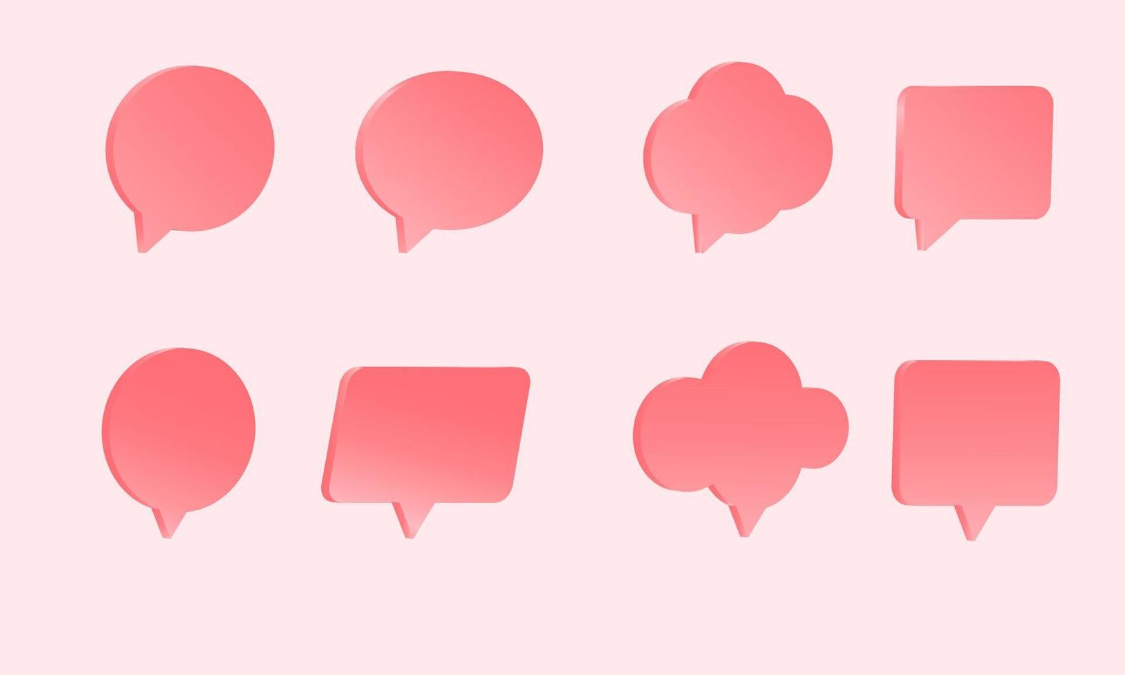 3d speech bubble chat set collection illustration vector