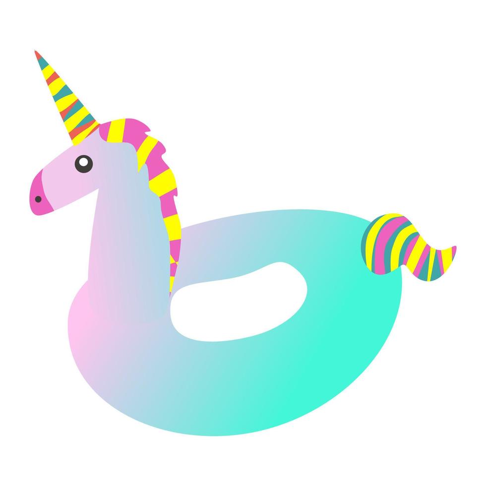 colorido anillo de natación de unicornio. vector