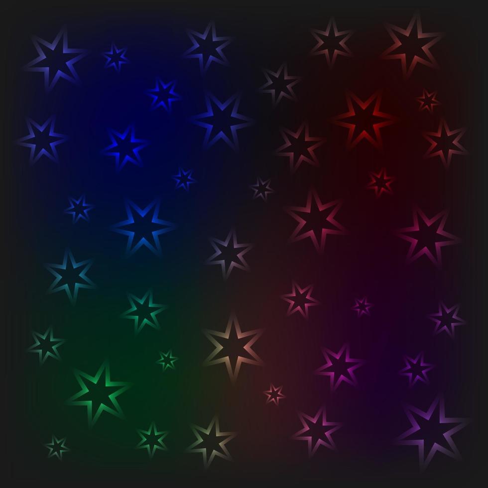 Glowing stars on a dark background. Christmas holidays backdrop. Design template for your projects. Vector illustration.