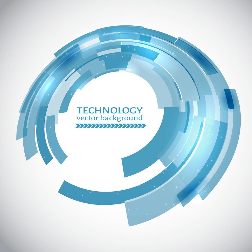 Blue technology abstract circle background. Easy to edit design template for your projects. Vector illustration.