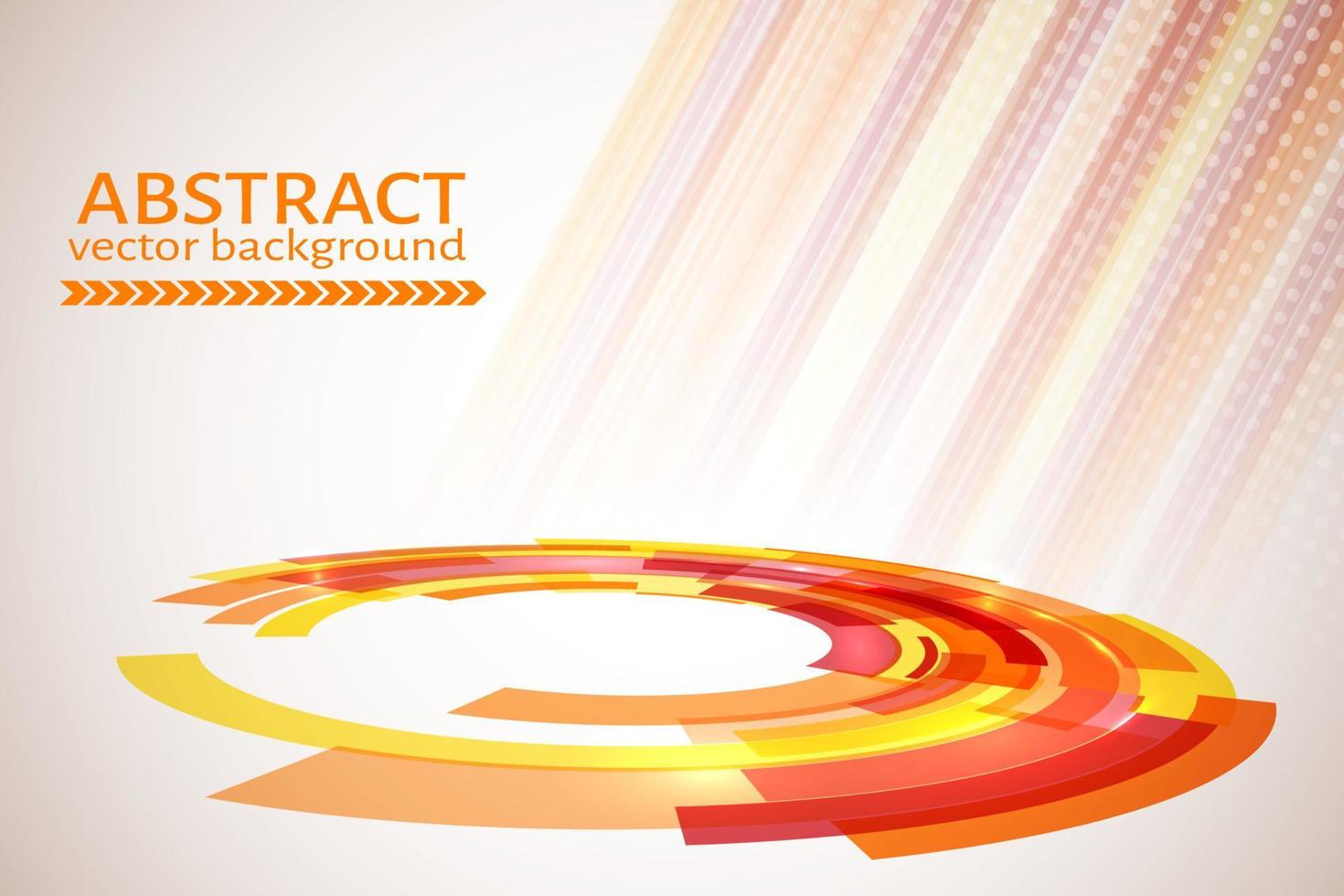 Orange, red and yellow technology abstract circle background.  Vector illustration. Easy to edit design template for your  projects.