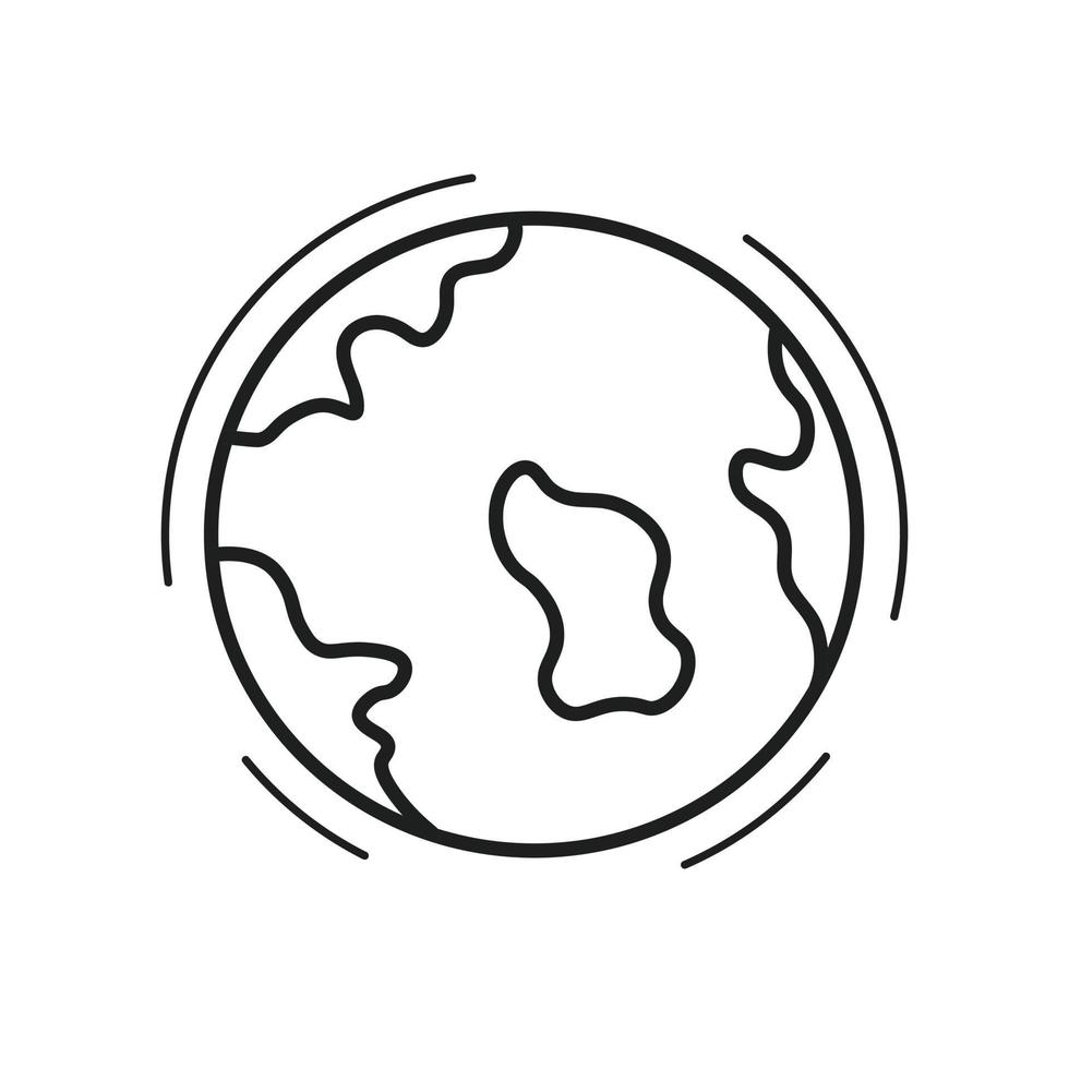 Earth icon. World symbol. Thin line icon on white background for graphics and web design. Vector illustration.