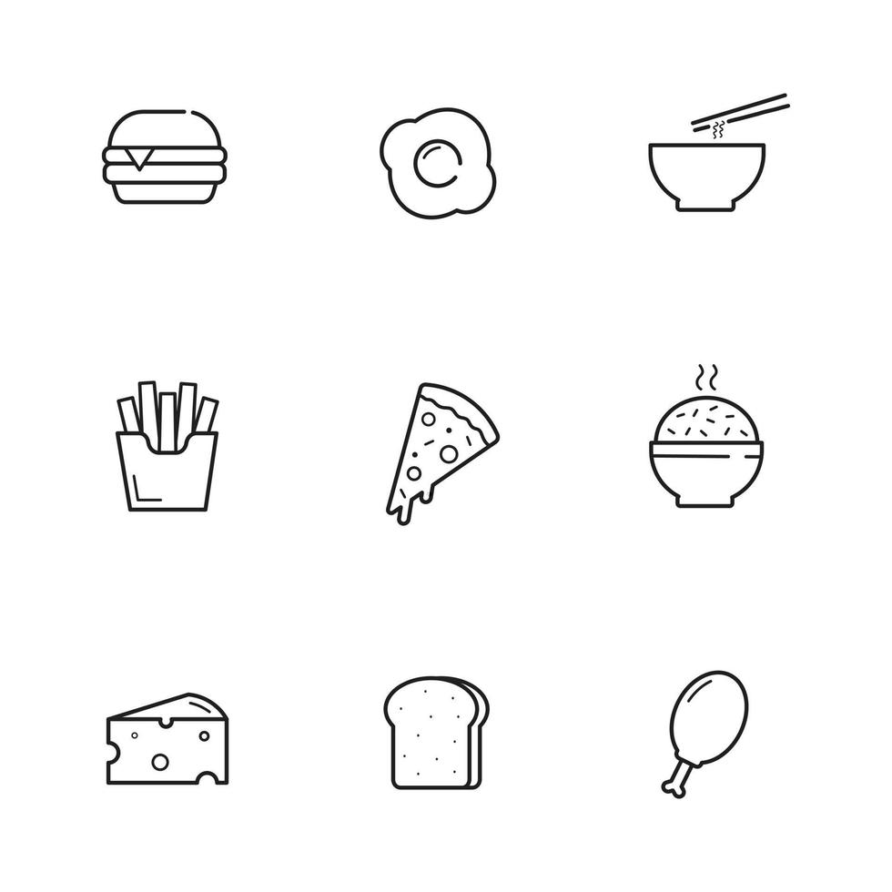 Food Icon Set. Illustration isolated on white background for graphics and web design vector