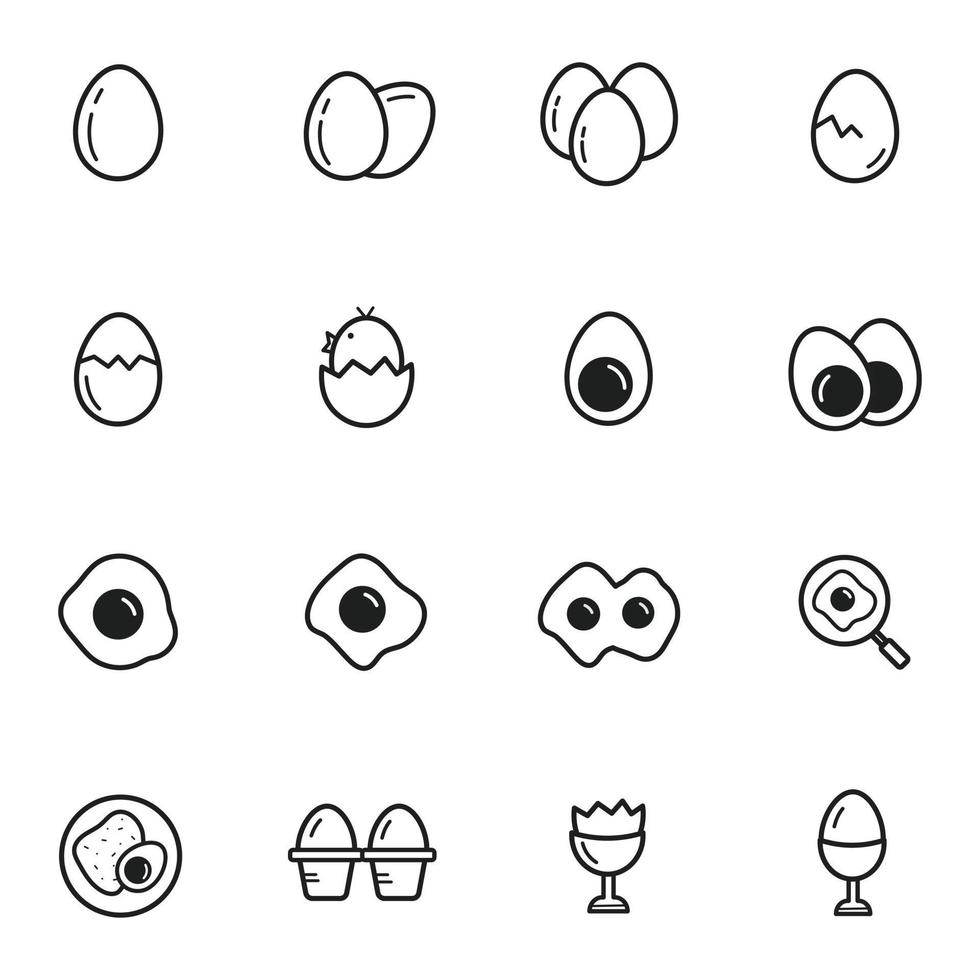 Egg Food Menu Icon Set. Illustration isolated on white background for graphics and web design vector