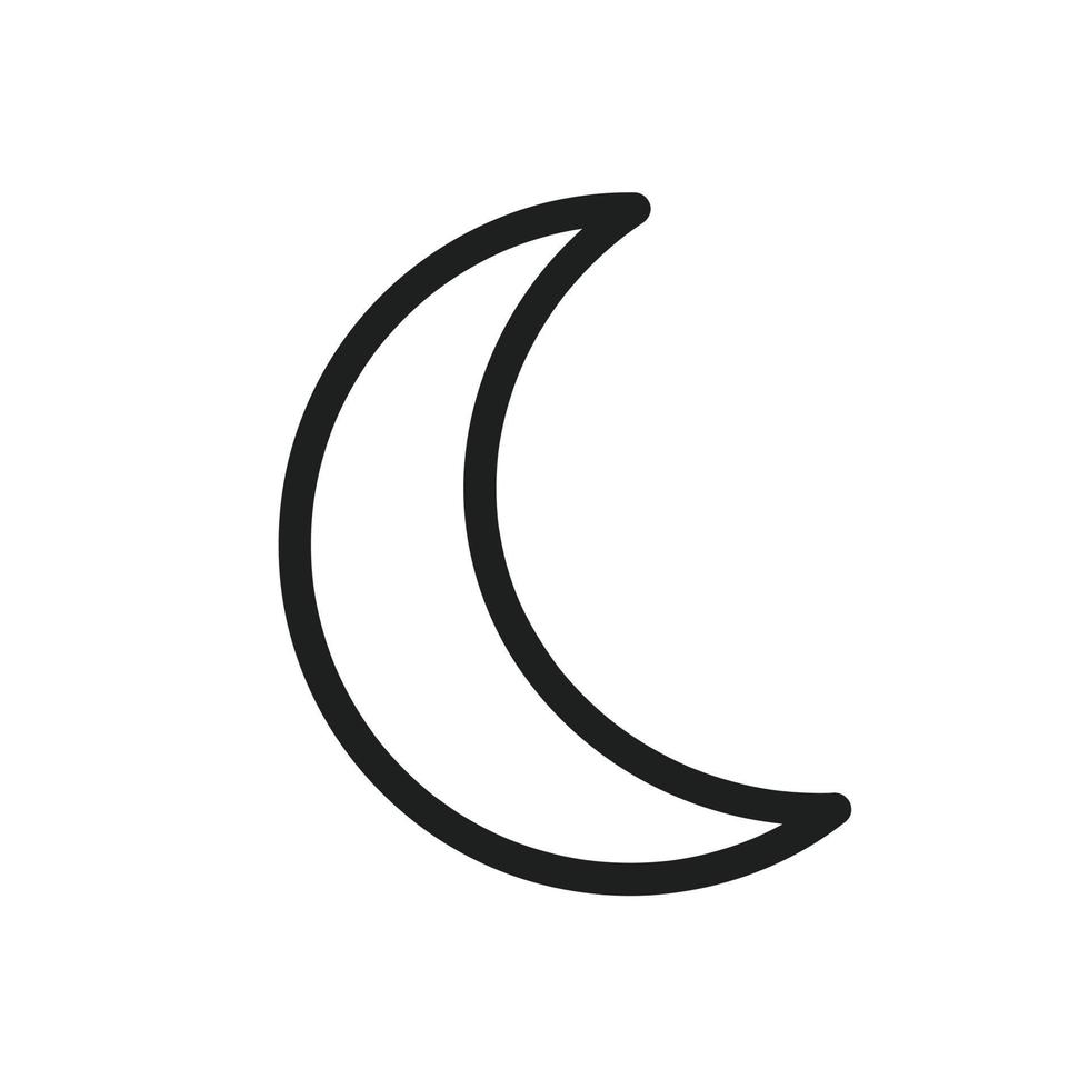 icono de la luna. ilustración aislada sobre fondo blanco para gráficos y diseño web. vector