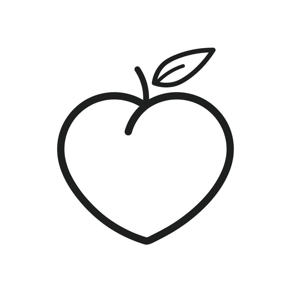 icono de vector de fruta de melocotón. ilustración aislada sobre fondo blanco para gráficos y diseño web