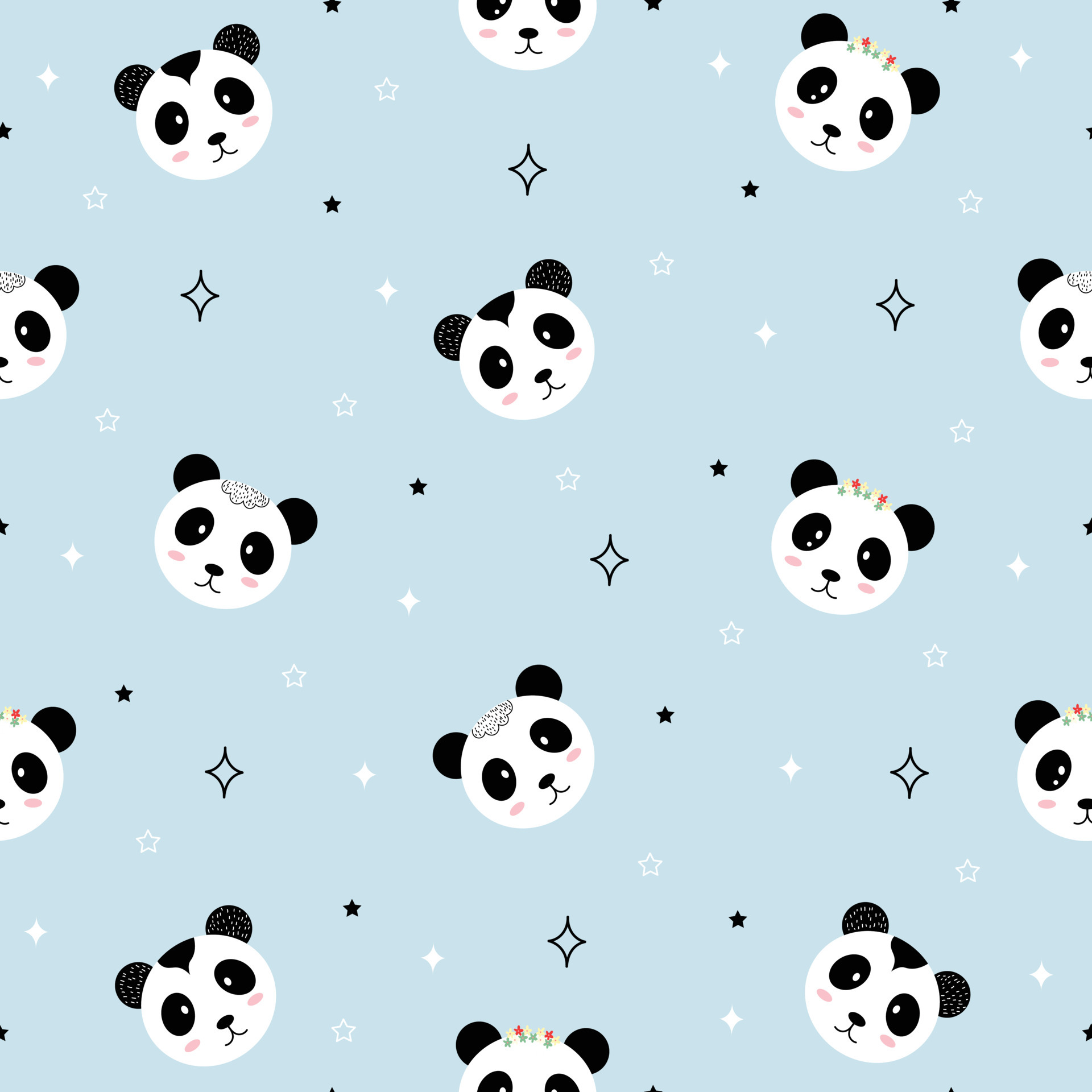Seamless pattern. Cute panda animal backgrounds for background or gift  wrap, children's clothing, textiles. 6731513 Vector Art at Vecteezy