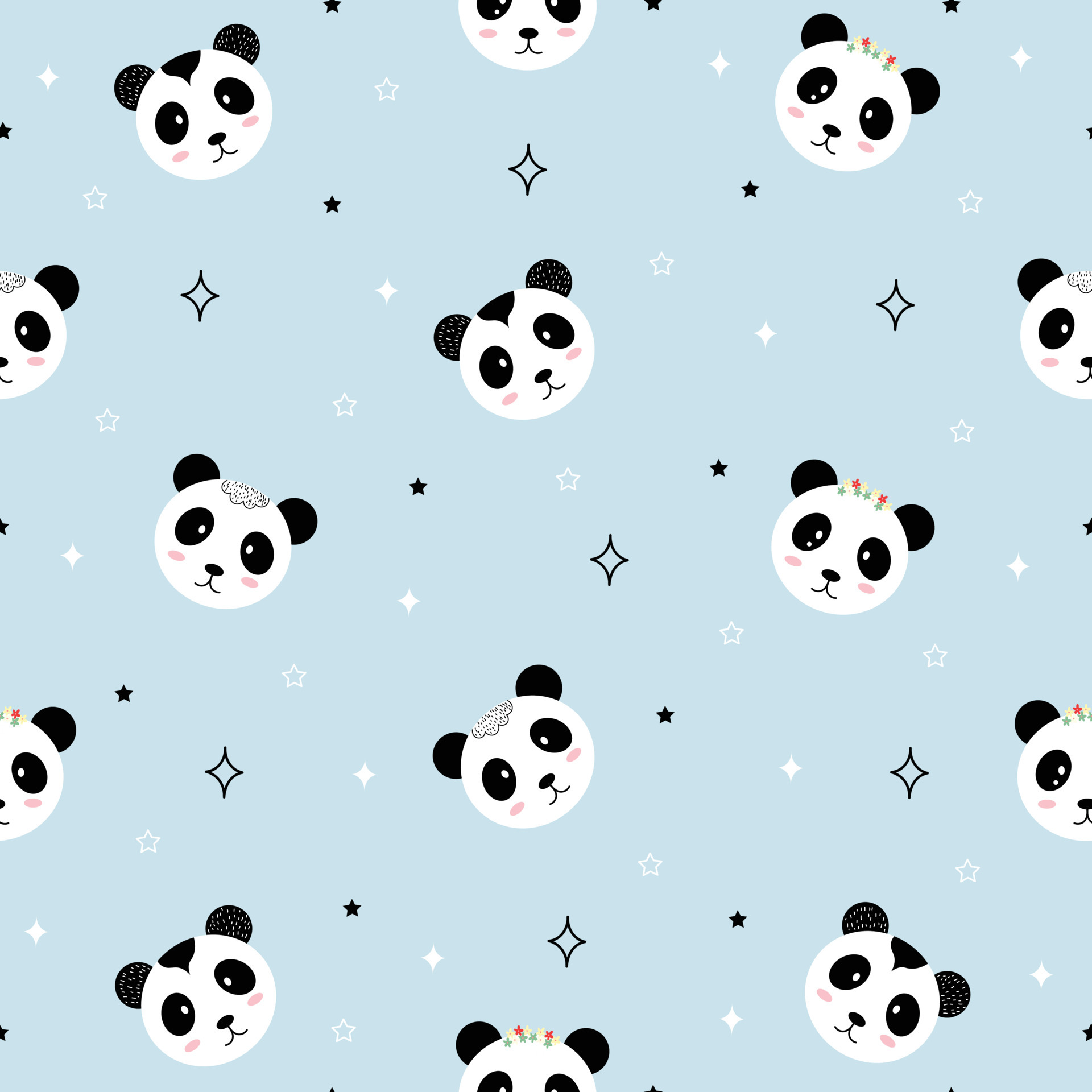 Cute Panda Seamless Pattern Background, Cartoon Panda Bears Vector  illustration, Creative kids for fabric, wrapping, textile, wallpaper,  apparel. 7888296 Vector Art at Vecteezy