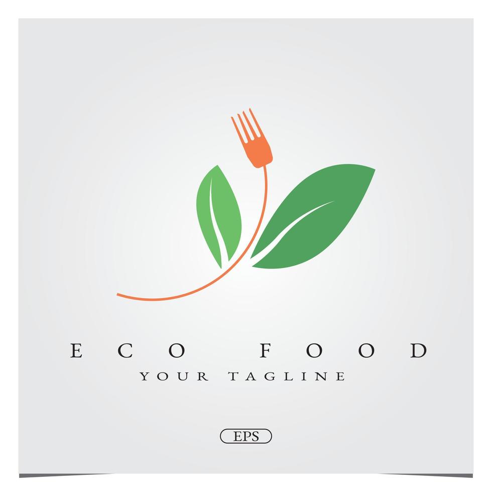 hoja ecología comida logo premium elegante plantilla vector eps 10 mejor para eco naturaleza restaurante