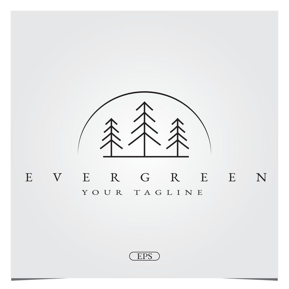 evergreen logo premium with pines tree logo elegant template vector eps 10