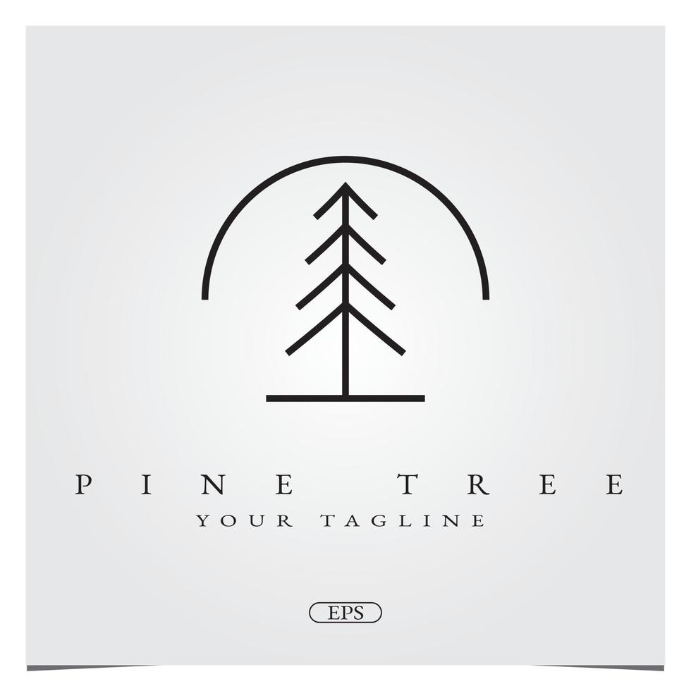 pino árbol círculo logo premium elegante plantilla vector eps 10