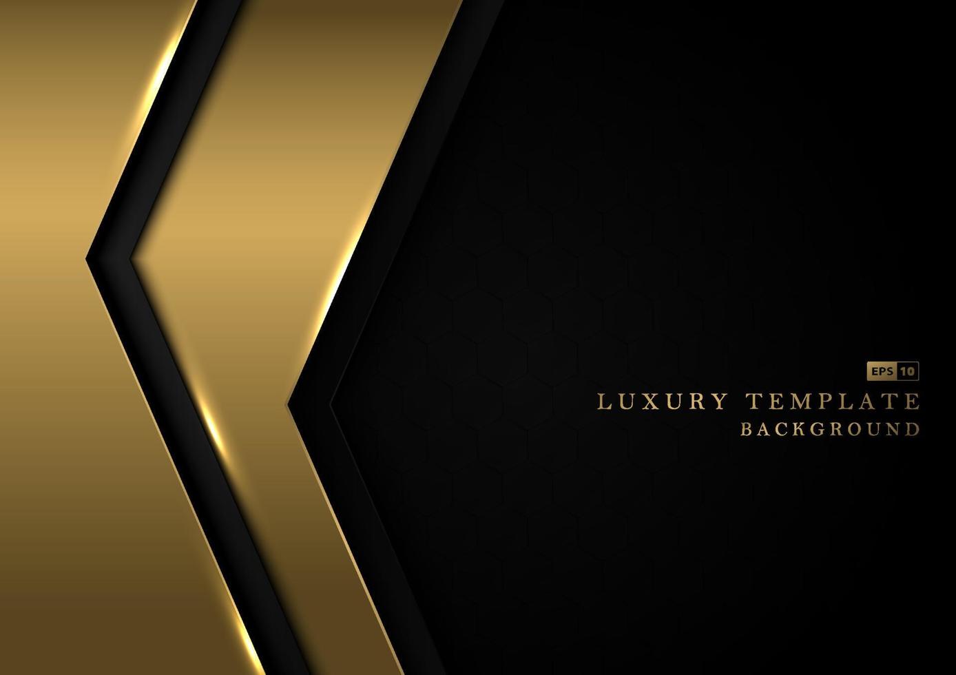 Abstract gradient golden template design decoration artwork. Geometric texture of black for copy space of text background. Illustration vector