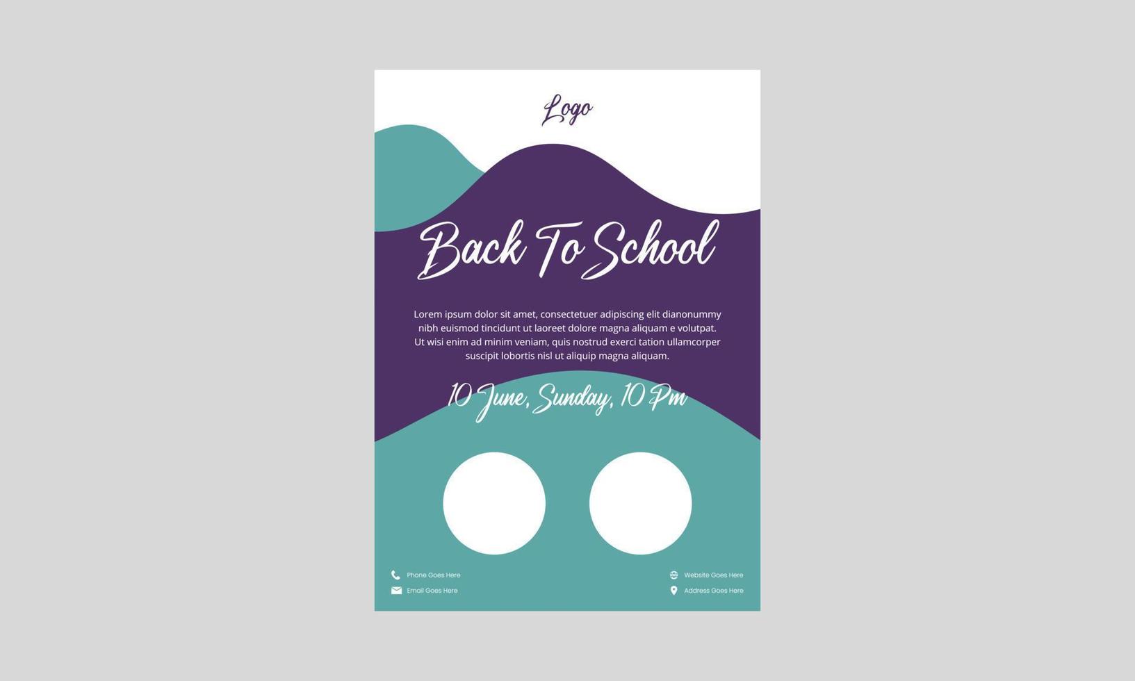 back to school flyer design template. vector