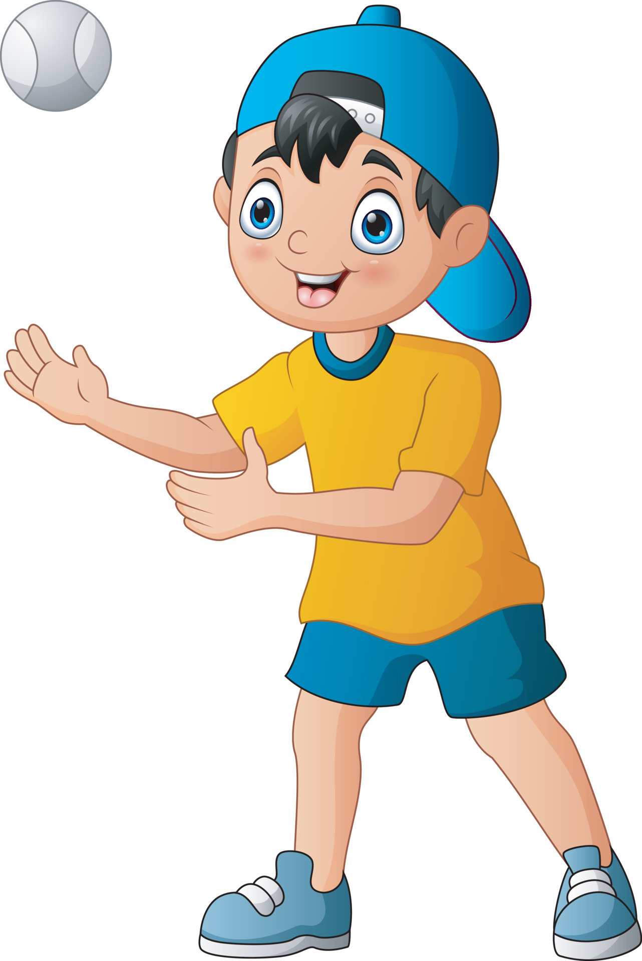 Illustration of a boy catch the ball 6732010 Vector Art at Vecteezy