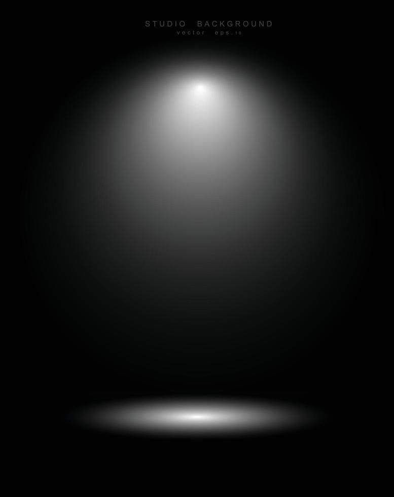 Empty black gradient studio room background. backdrop light interior with copyspace for your creative project, Vector illustration EPS 10