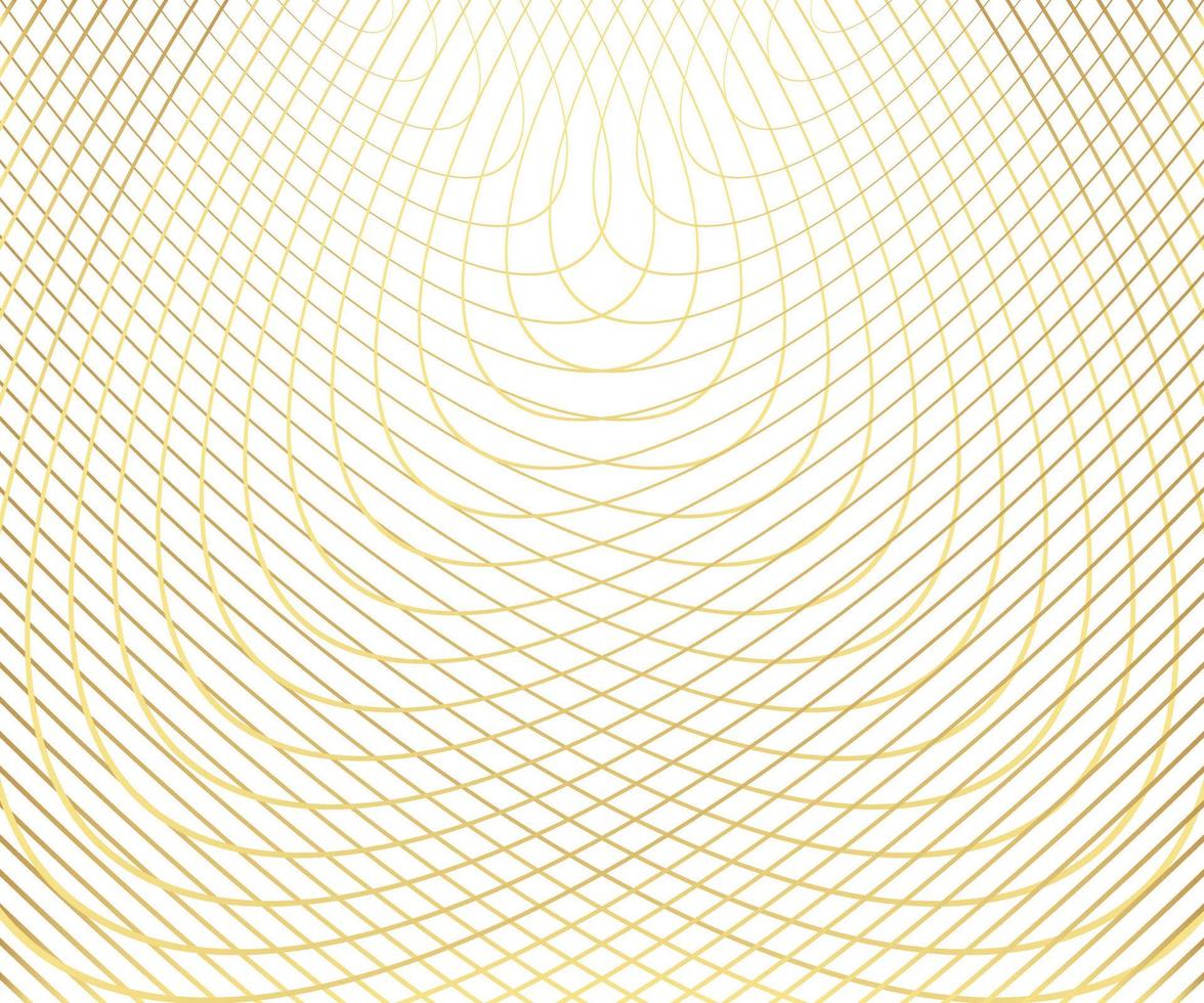 Gold luxurious circle pattern with golden wave lines over. Abstract background, vector illustration