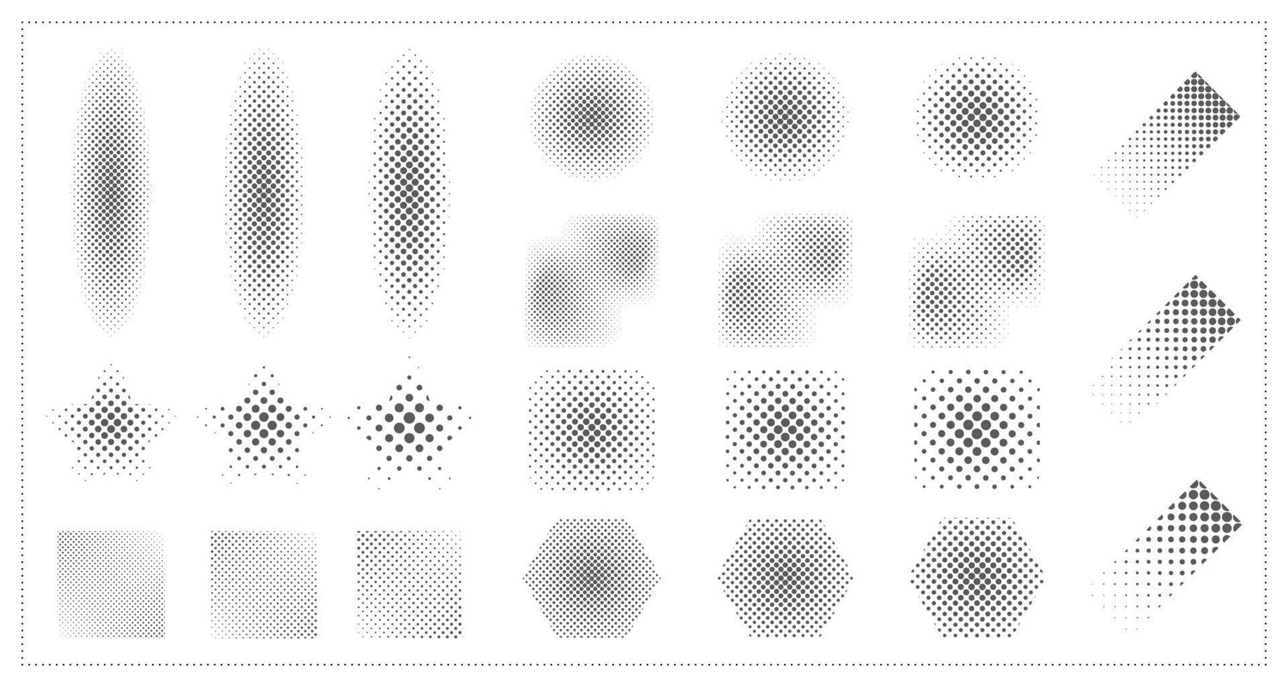 conjunto decorativo de ilustraciones de diseño de elementos geométricos de semitonos abstractos. ilustración vectorial eps10 vector