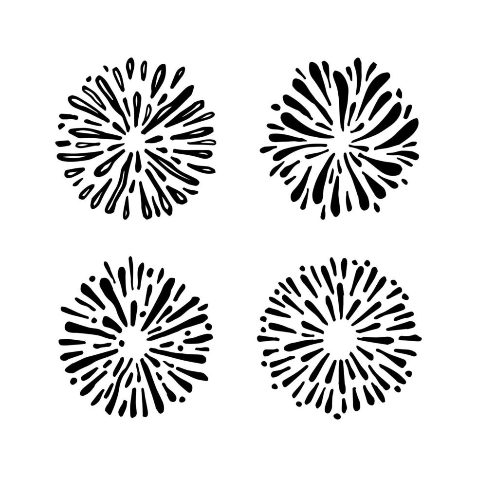 starburst hand drawn, vector illustration.