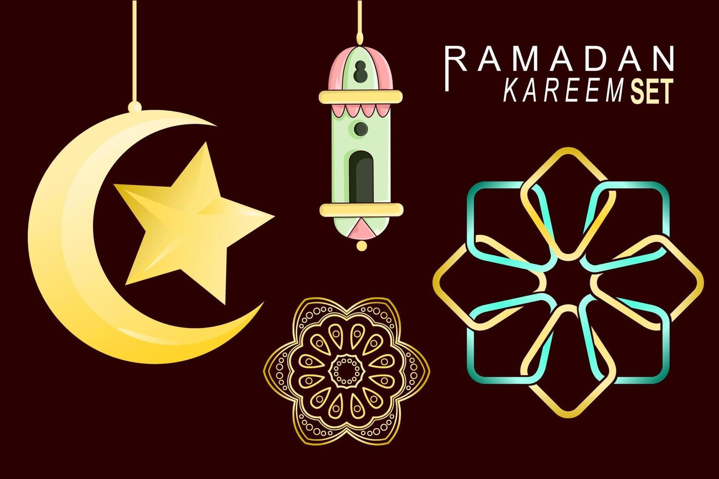 Doodles of ramadan kareem greeting card concept. Vector illustration.