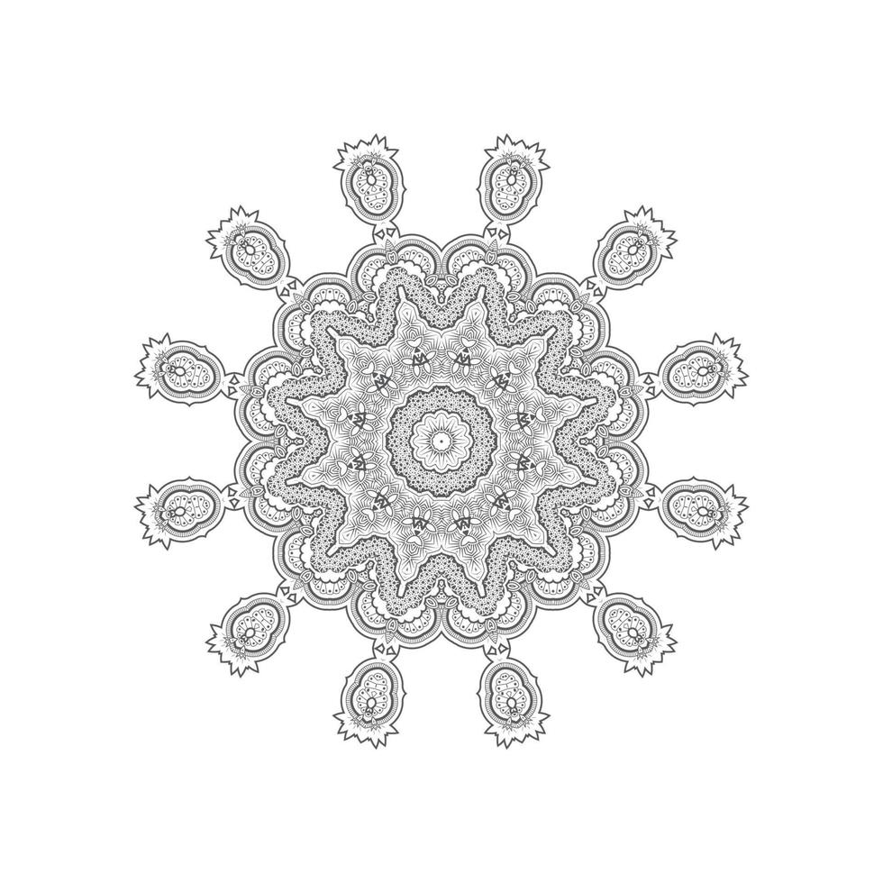 hermosa línea arte mandala vector