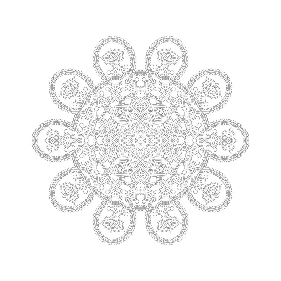 vector de mandala de arte lineal para diseño