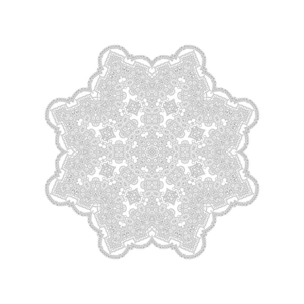 hermosa línea arte mandala vector