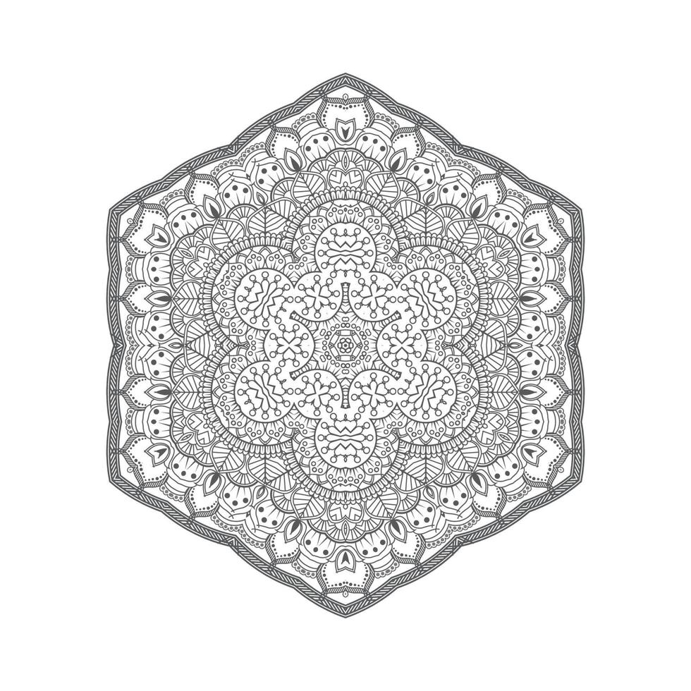 hermoso vector de mandala de arte de línea para el diseño