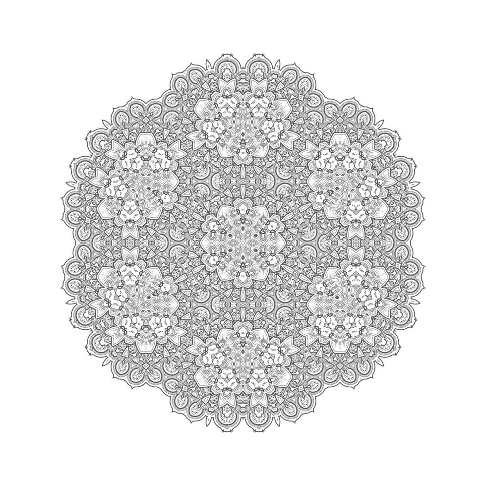 elegante diseño de mandala de arte lineal vector