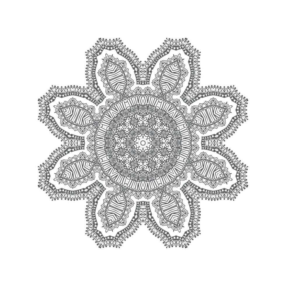 elegante diseño de mandala de arte lineal vector