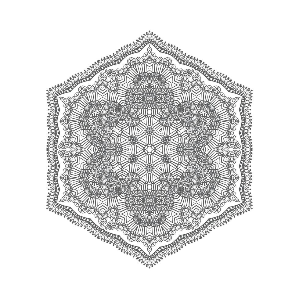 hermoso diseño de mandala de arte lineal vector