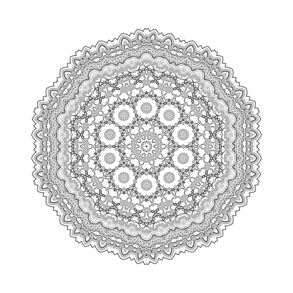 beautiful line art mandala design vector