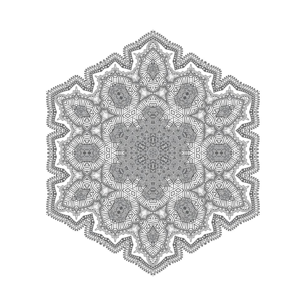 hermosa línea arte mandala vector