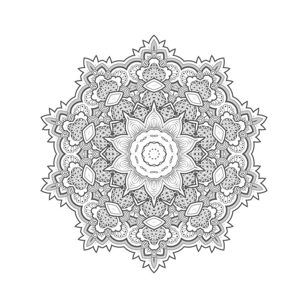 vector de mandala de arte de línea elegante para diseño