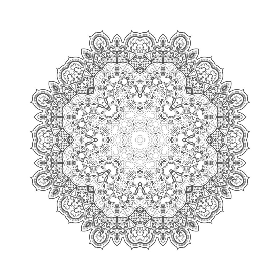 hermosa línea arte mandala vector