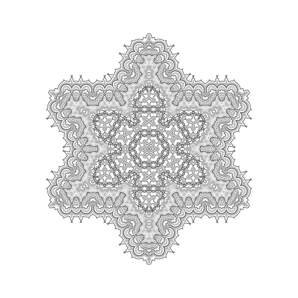 hermoso diseño de mandala de arte lineal vector