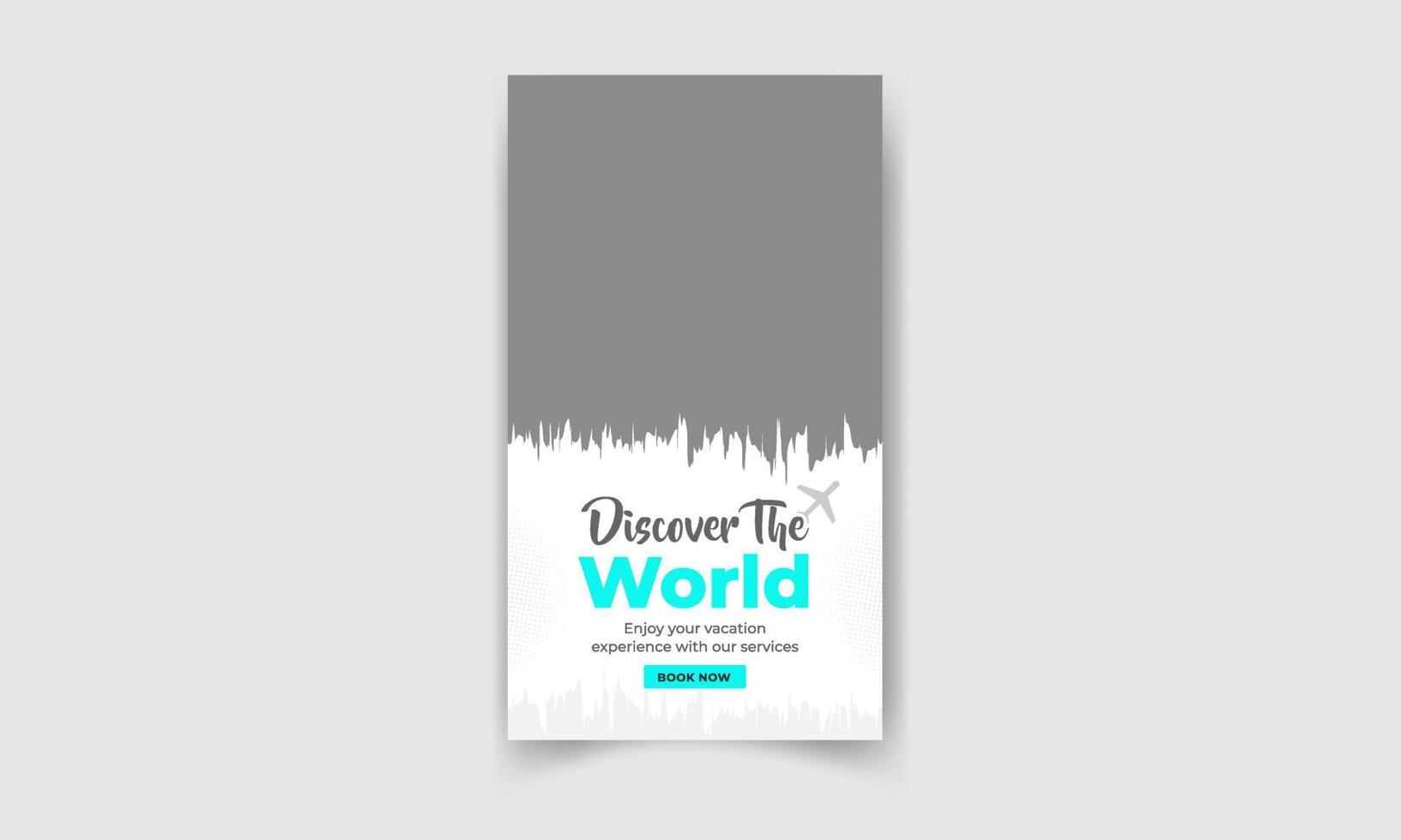 Travel social media story post template vector