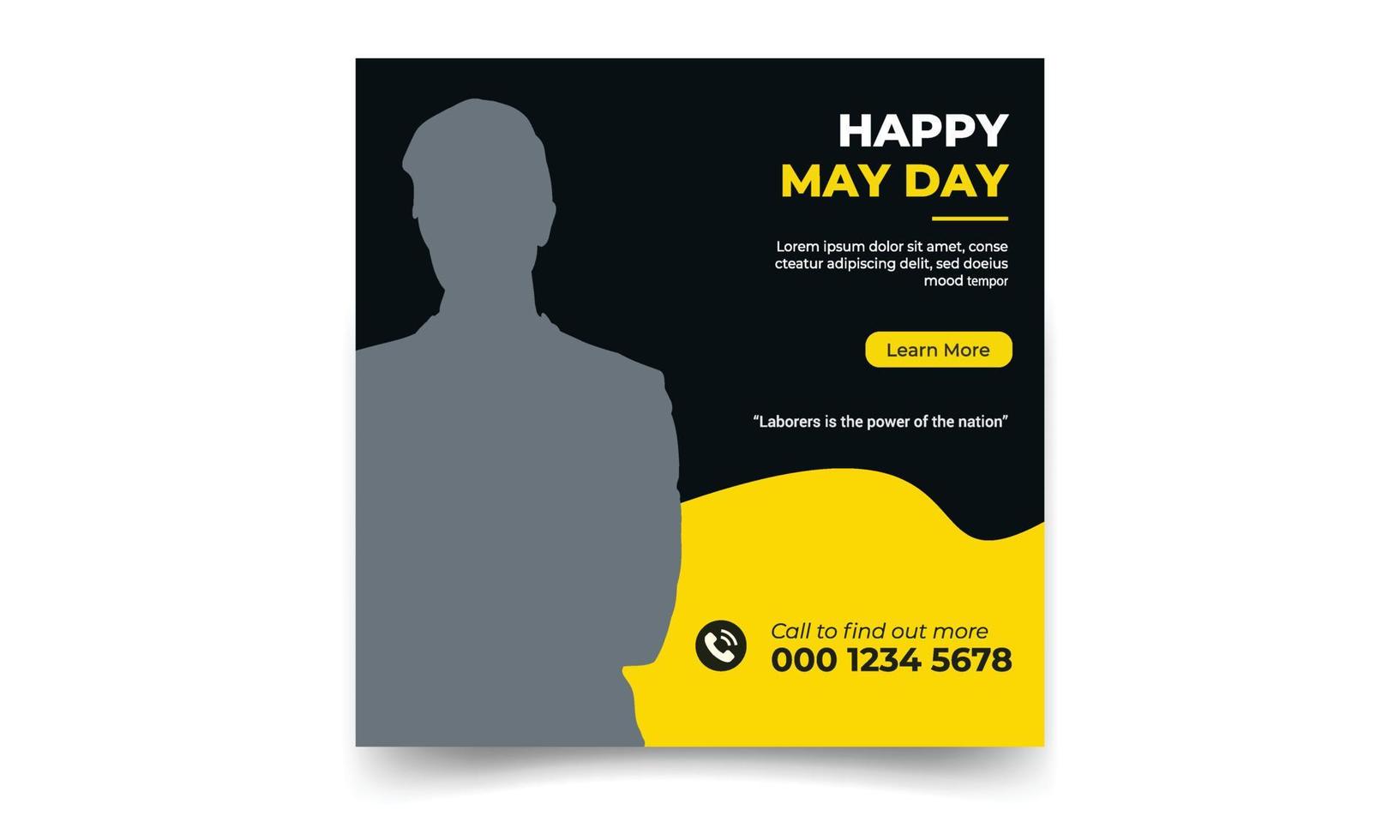Happy labor day social media post template. good template for Labor day design vector