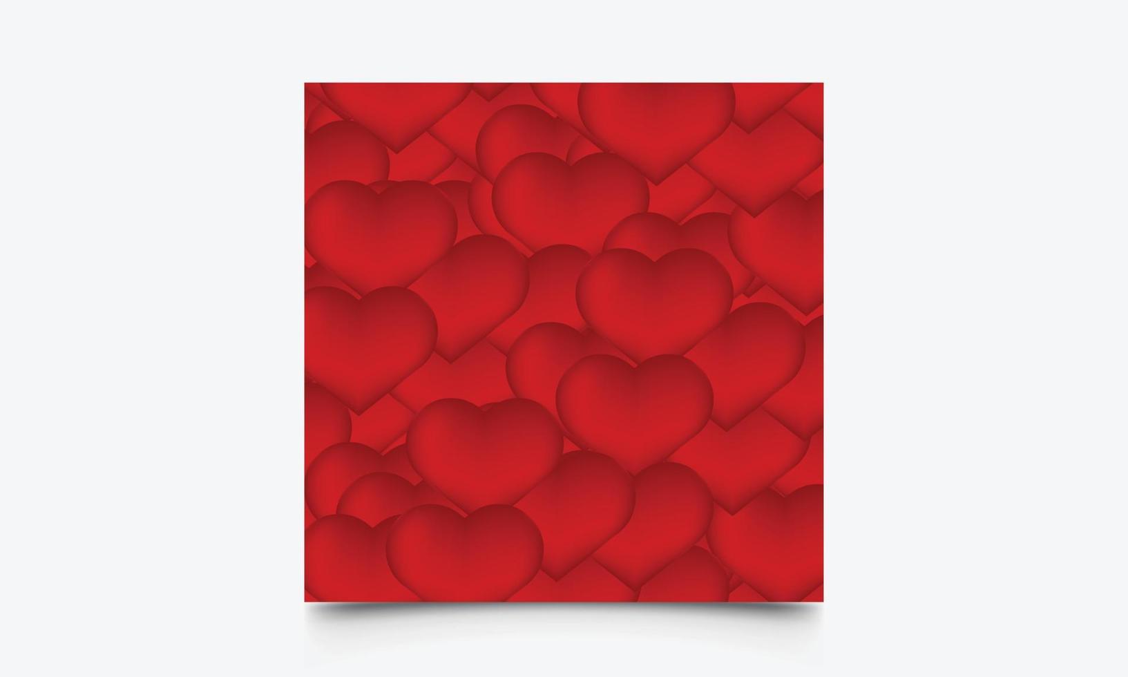 Blank 3D red valentine love social media post template or square web banner vector