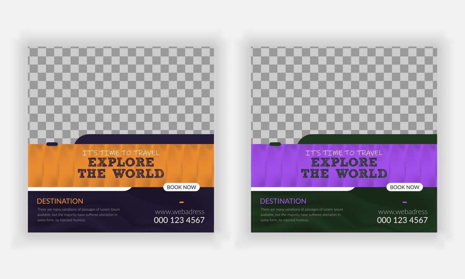 modern creative social media for the traveler. vector